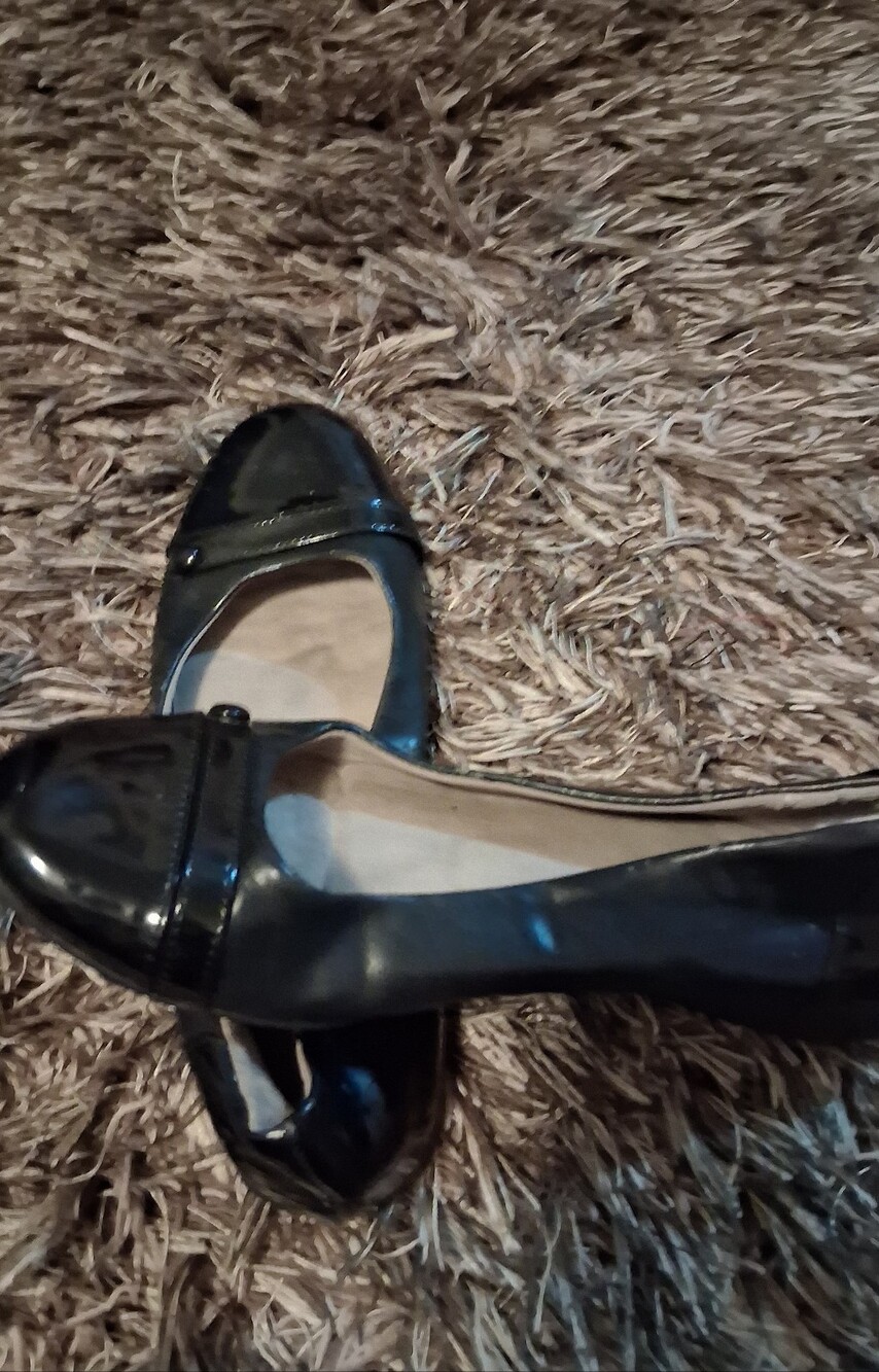 Its Ok Black Patent Ballet Flats - Women's Slip-On Flats 81/2 W